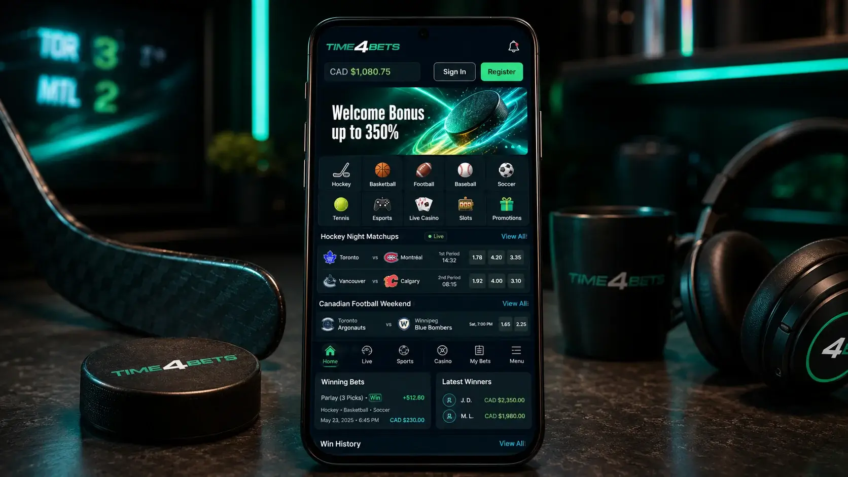 Time4Bets mobile app